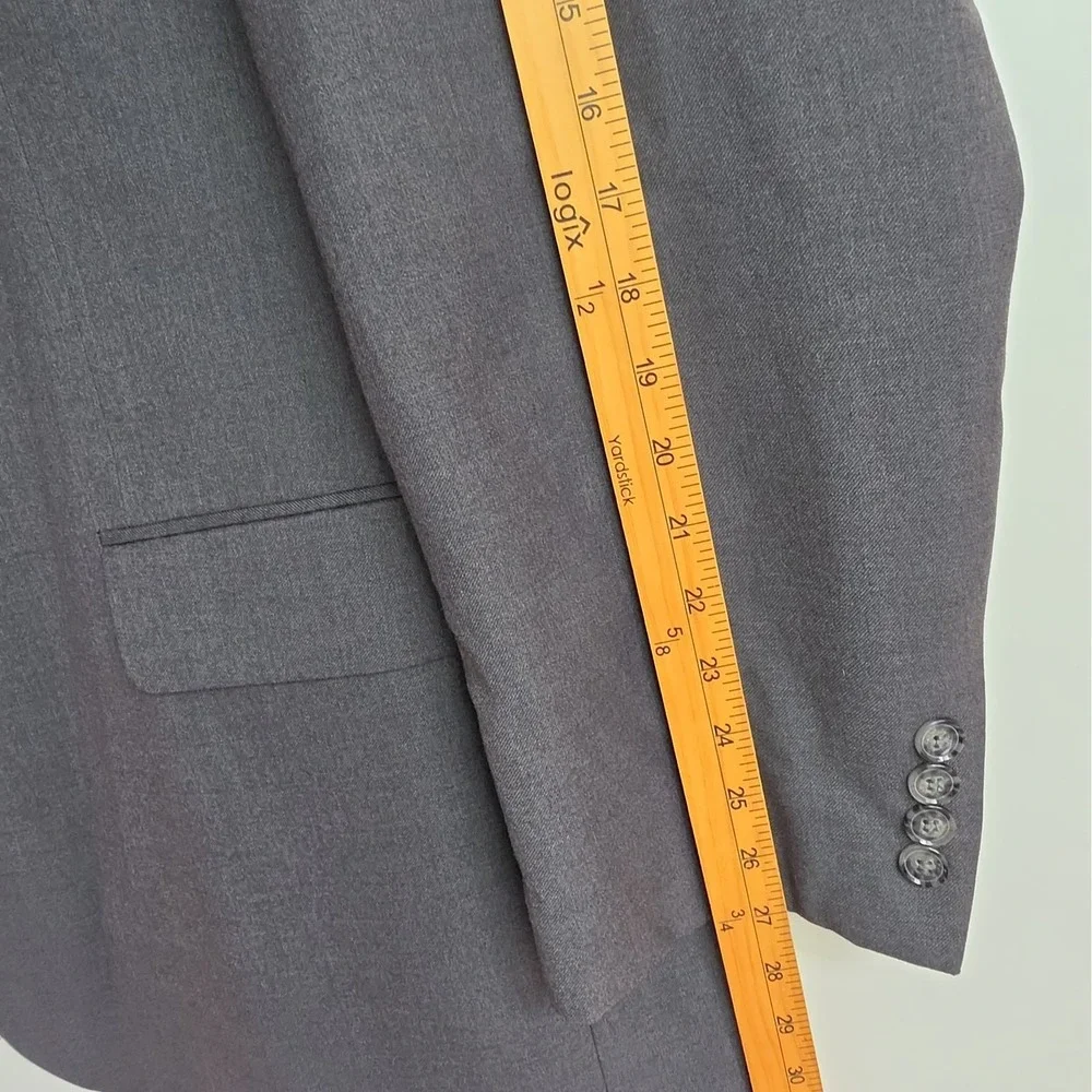Angelo Rossi Blazer Men's Size 58L Dark Gray Hand Tailored Two Button